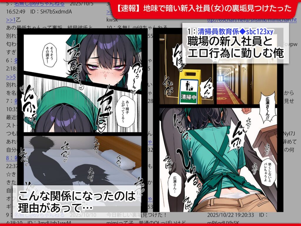 地味でブスだと思ってた新人清掃員の裏垢特定[69ちゃんねる]